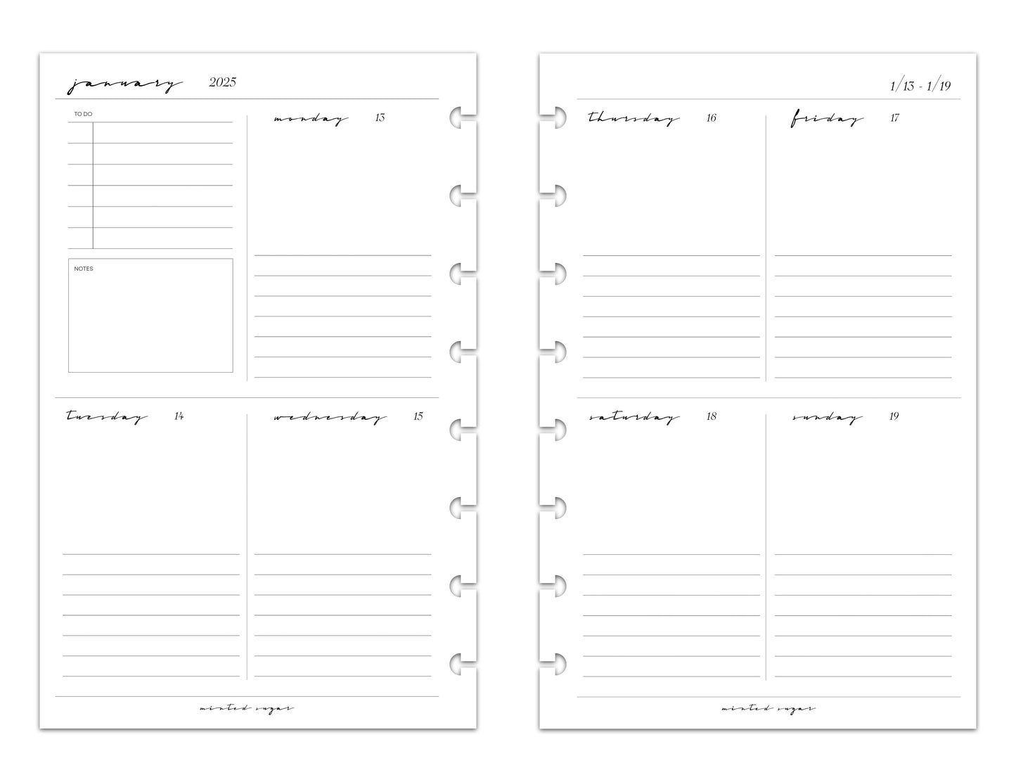 2025 Monthly Weekly Planner Inserts | Vertical | Classic image 7
