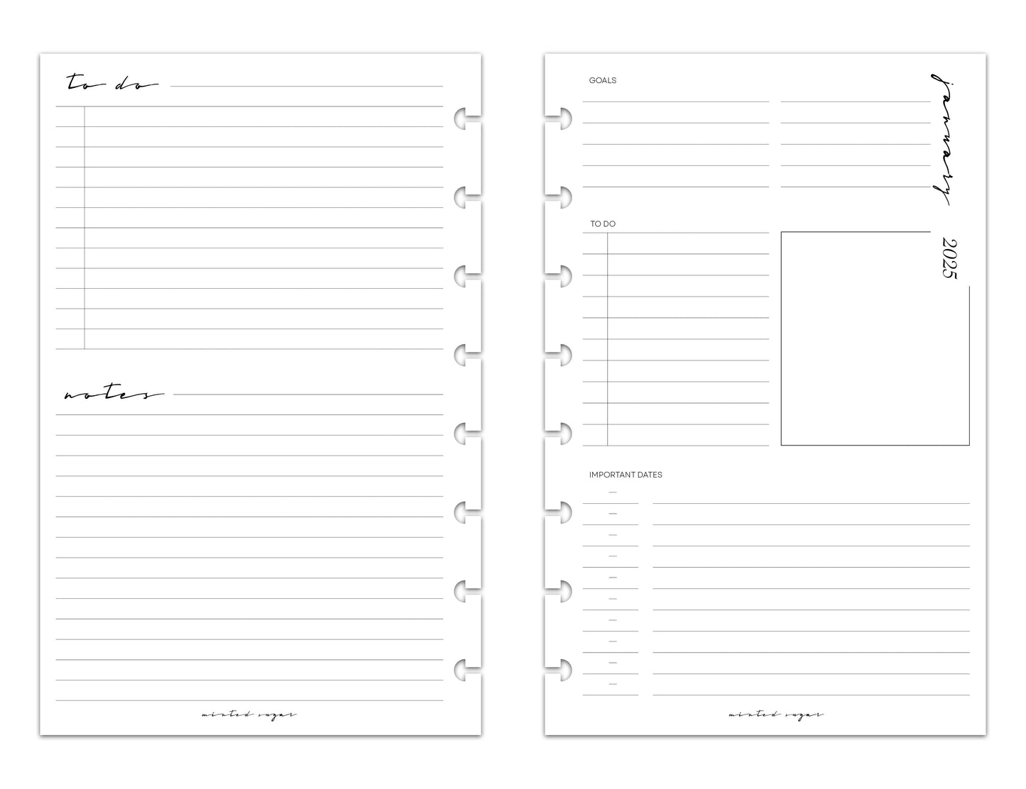 2025 Monthly Weekly Planner Inserts | Vertical | Classic image 4