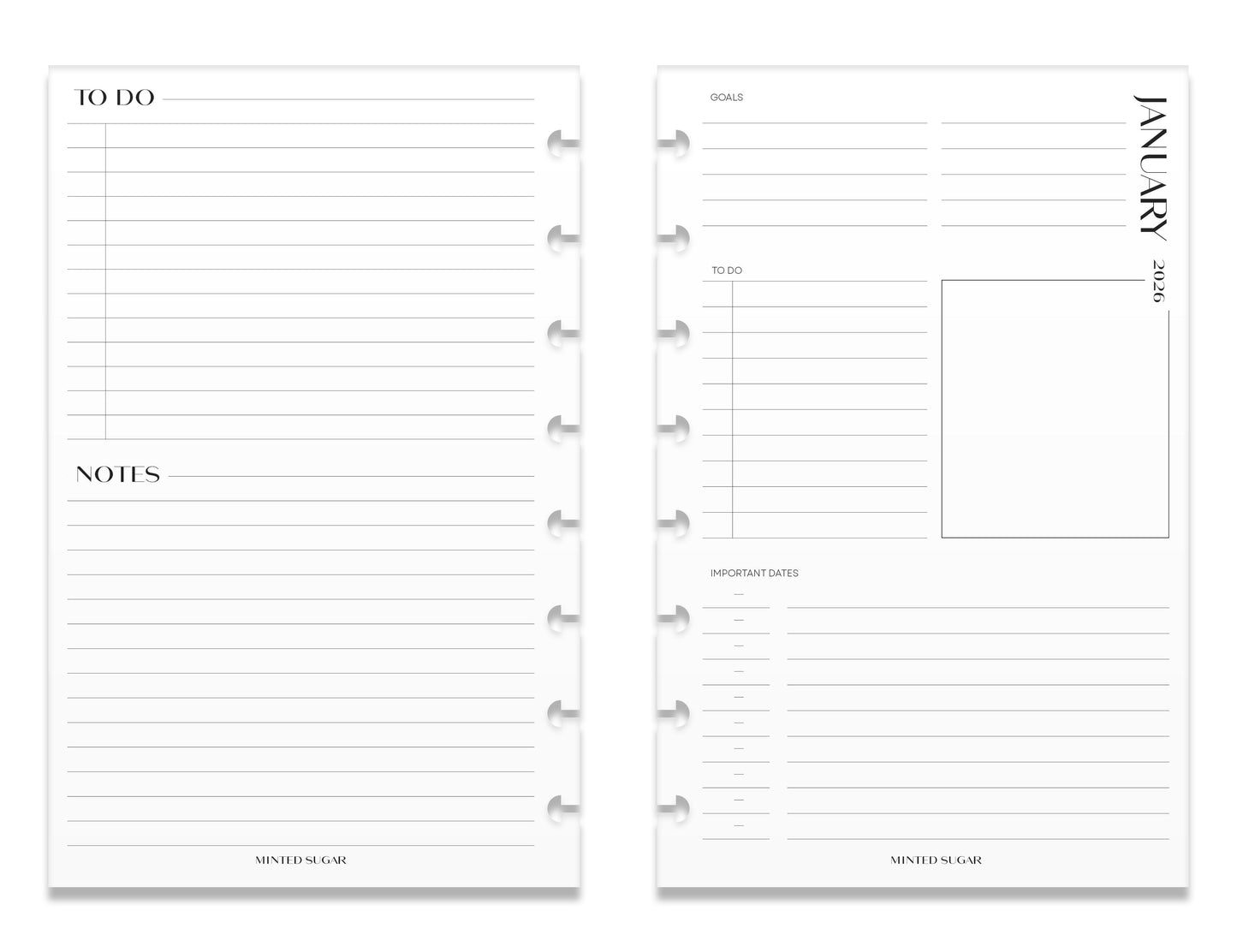 2026 Weekly Insert – Horizontal Layout – No. 2 Font image 6