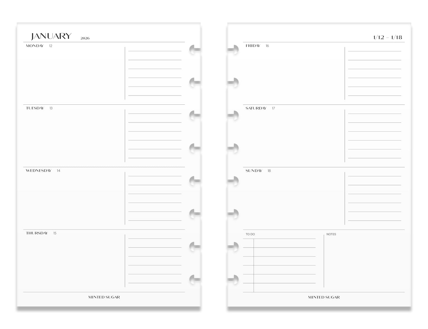 2026 Weekly Insert – Horizontal Layout – No. 2 Font image 9