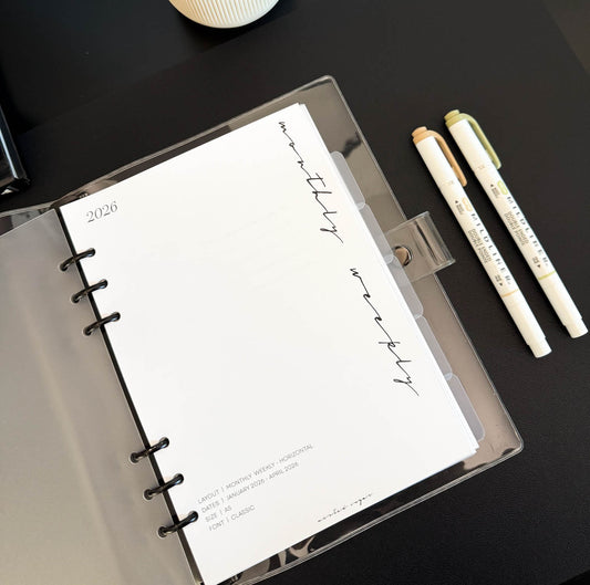 2026 Weekly Insert – Horizontal Layout – Classic Font