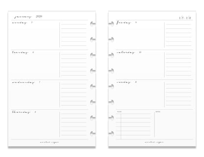 2026 Weekly Insert – Horizontal Layout – Classic Font image 8