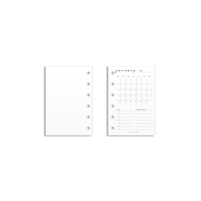 2026 Monthly Insert – One Month One-Page Layout – Classic Font