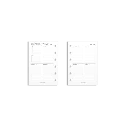 2026 Weekly Insert – Vertical Layout – No. 2 Font