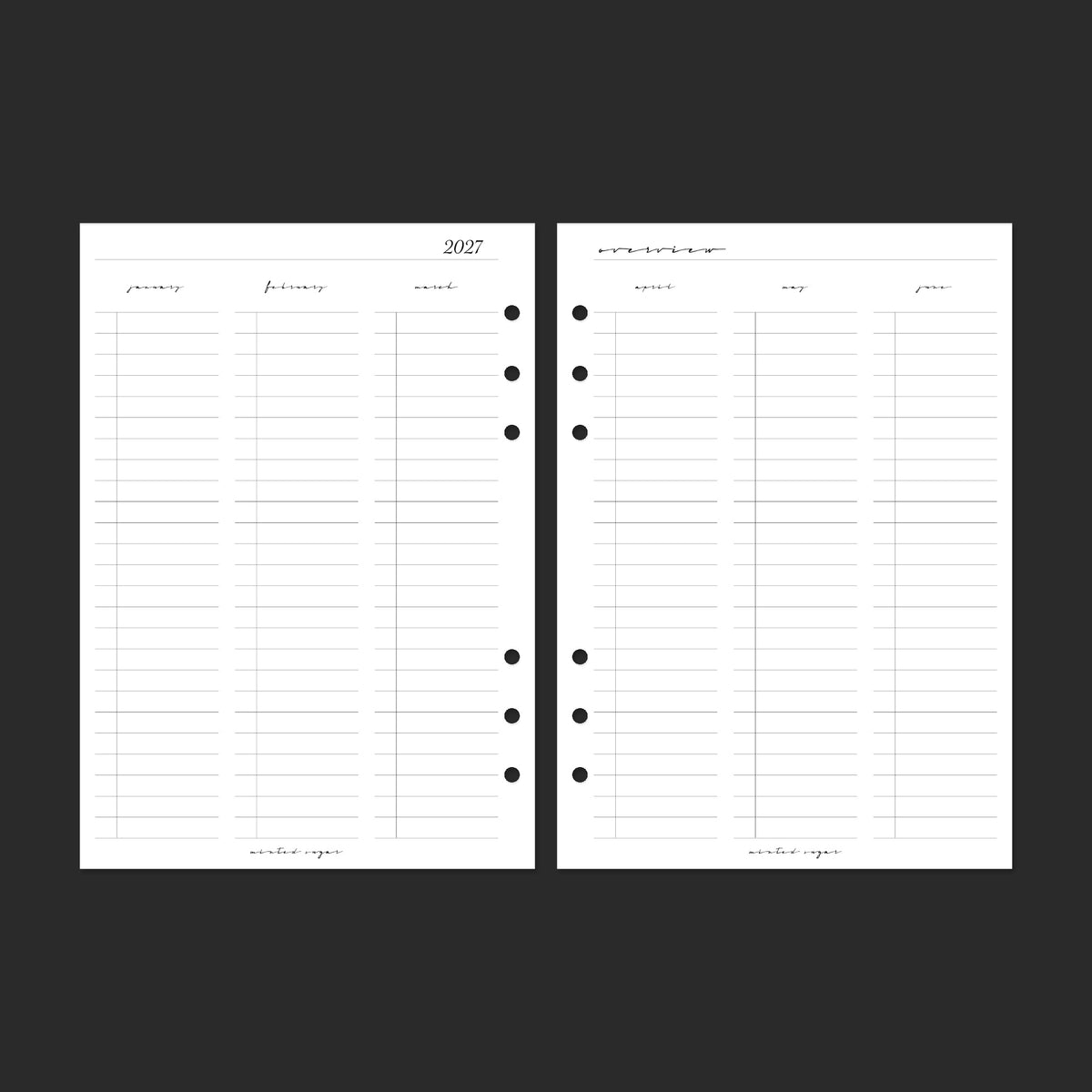 2027 Yearly Overview, A5, Classic; pages 14–15.