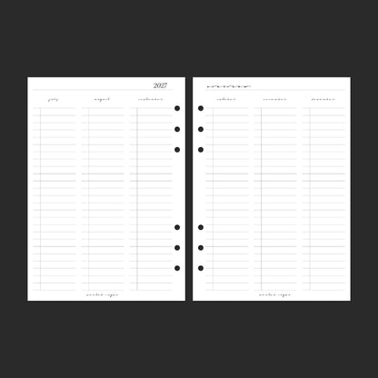 2027 Yearly Overview, A5, Classic; pages 16–17.