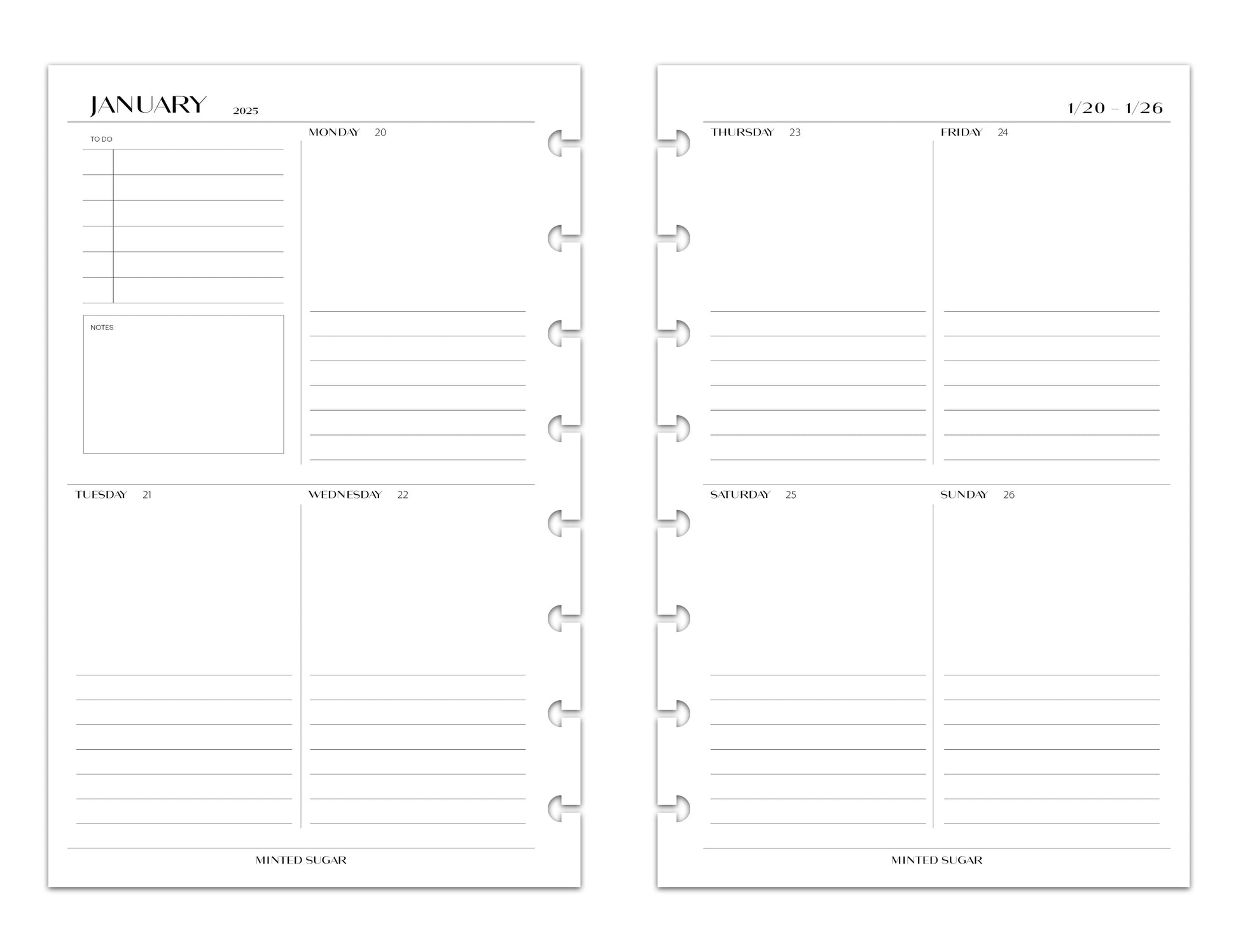 2025 Monthly Weekly Planner Inserts | Vertical | No.2 image 7