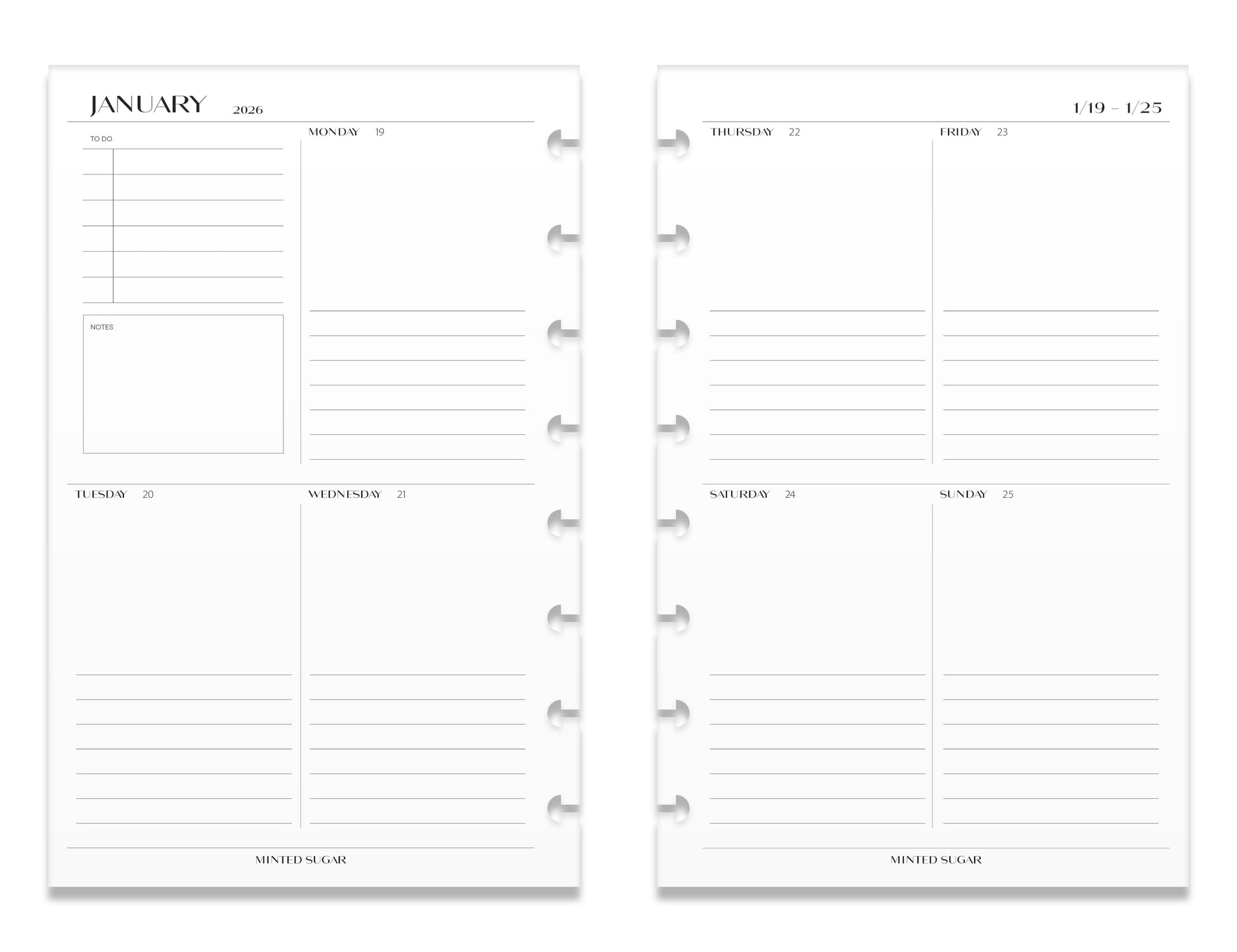 2026 Weekly Insert – Vertical Layout – No. 2 Font image 10