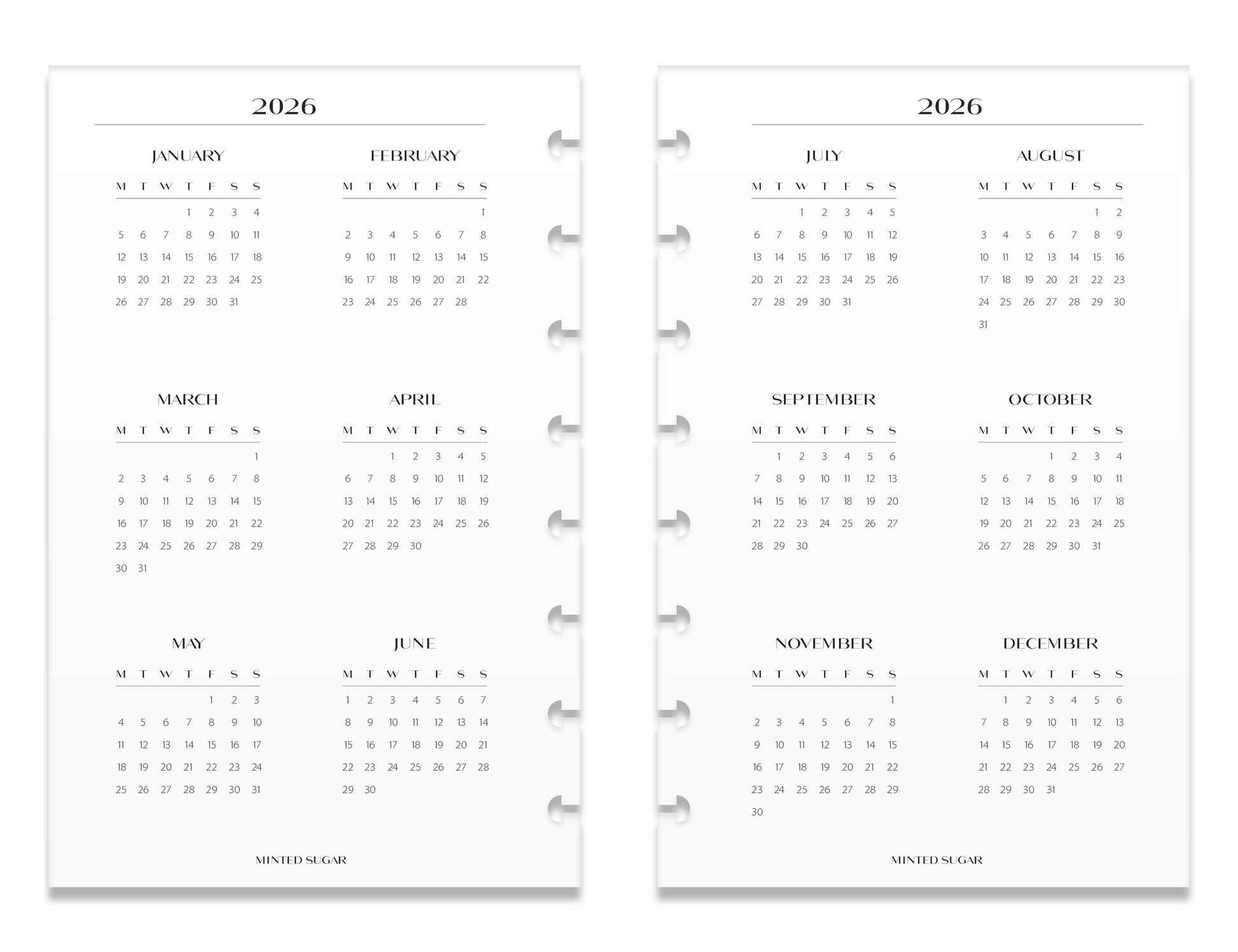 2026 Monthly Insert – Page Break Layout – No. 2 Font image 3