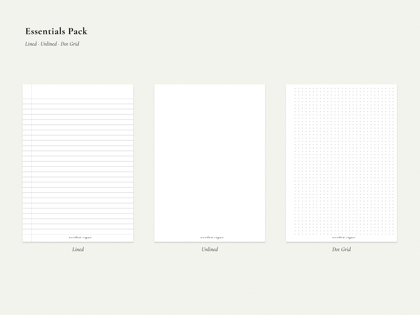 Digital Notepaper Pack | Printable Planner Pages PDF