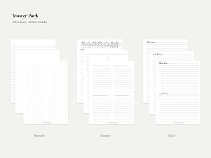 Digital Notepaper Pack | Printable Planner Pages PDF