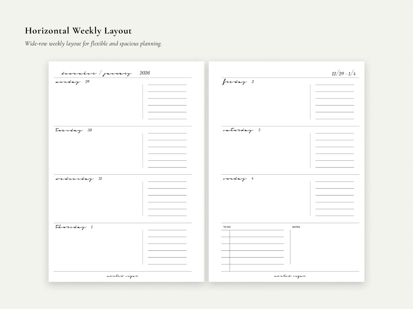 Digital Weekly Inserts | Printable Planner PDF