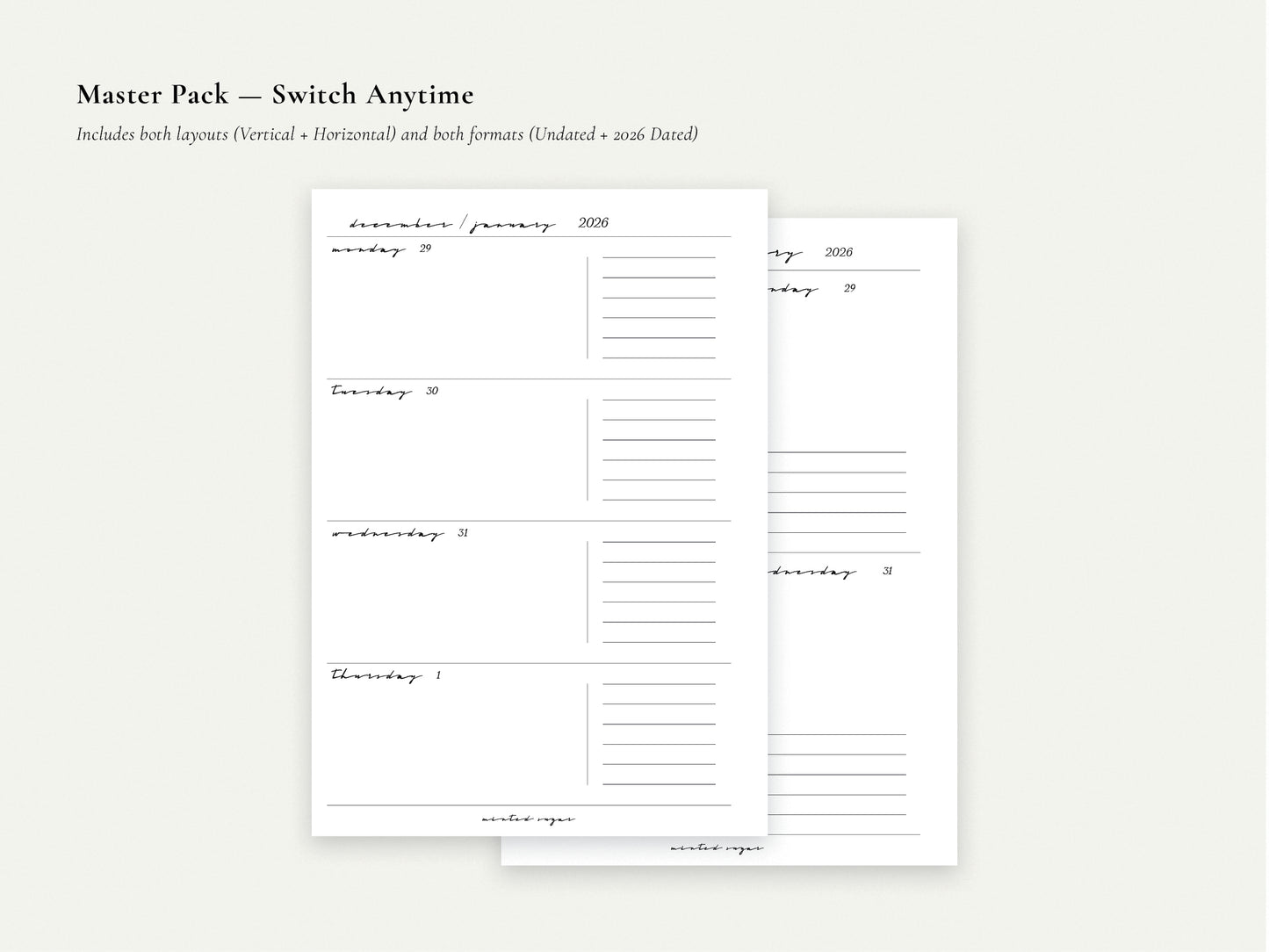 Digital Weekly Inserts | Printable Planner PDF