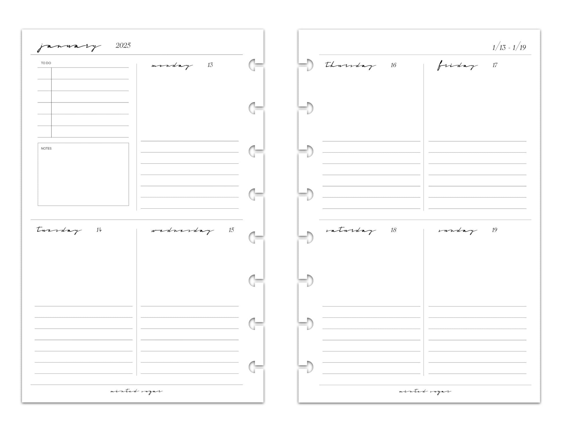 2025 Monthly Weekly Planner Inserts | Vertical | Classic image 7