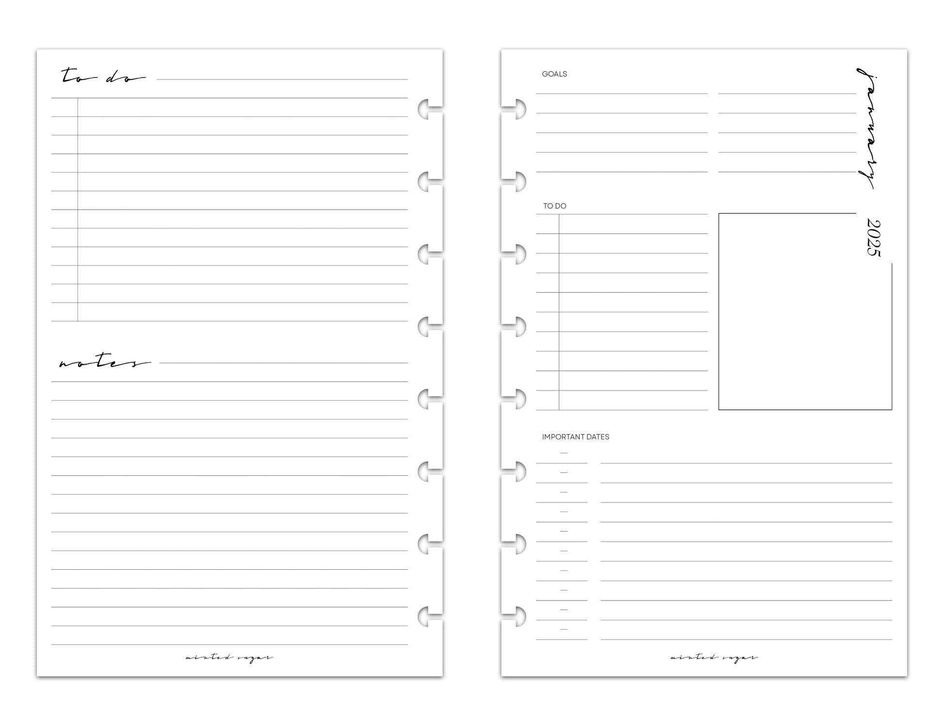 2025 Monthly Weekly Planner Inserts | Vertical | Classic image 4