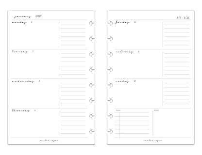 2025 Monthly Weekly Planner Inserts | Horizontal | Classic image 6
