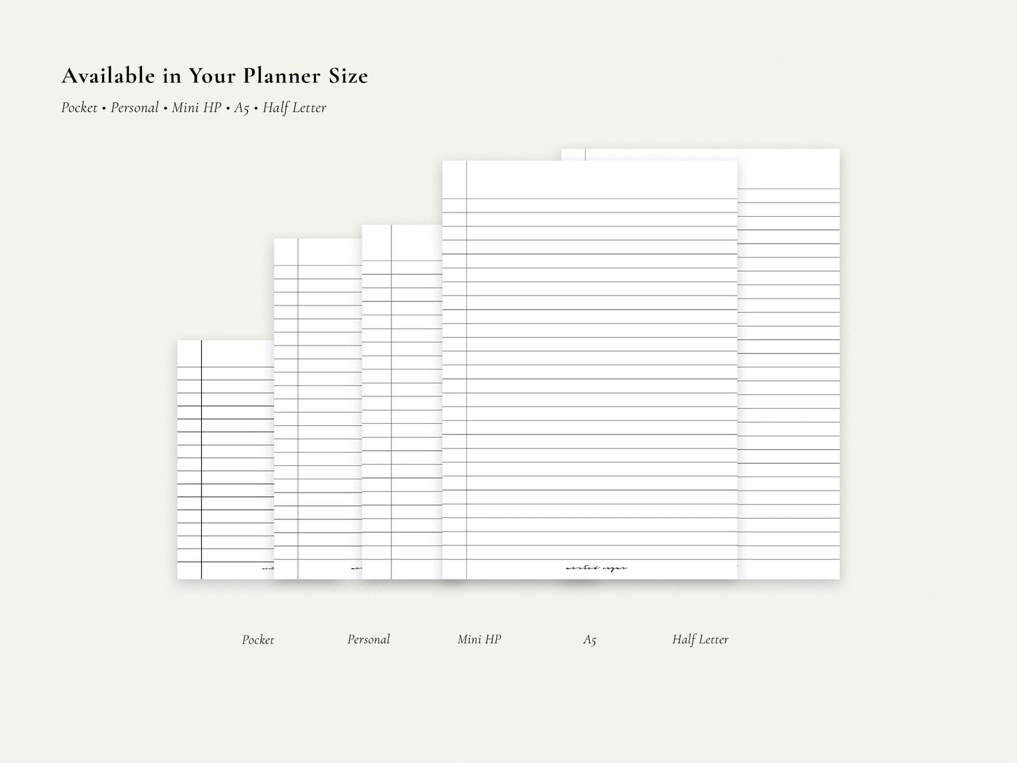 Digital Notepaper Pack | Printable Planner Pages PDF
