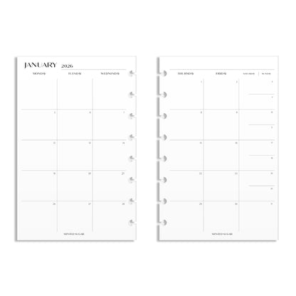 2026 Monthly Insert – Page Break Layout – No. 2 Font
