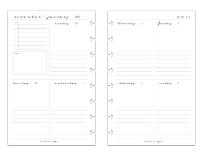 2025 Monthly Weekly Planner Inserts | Vertical | Classic image 5