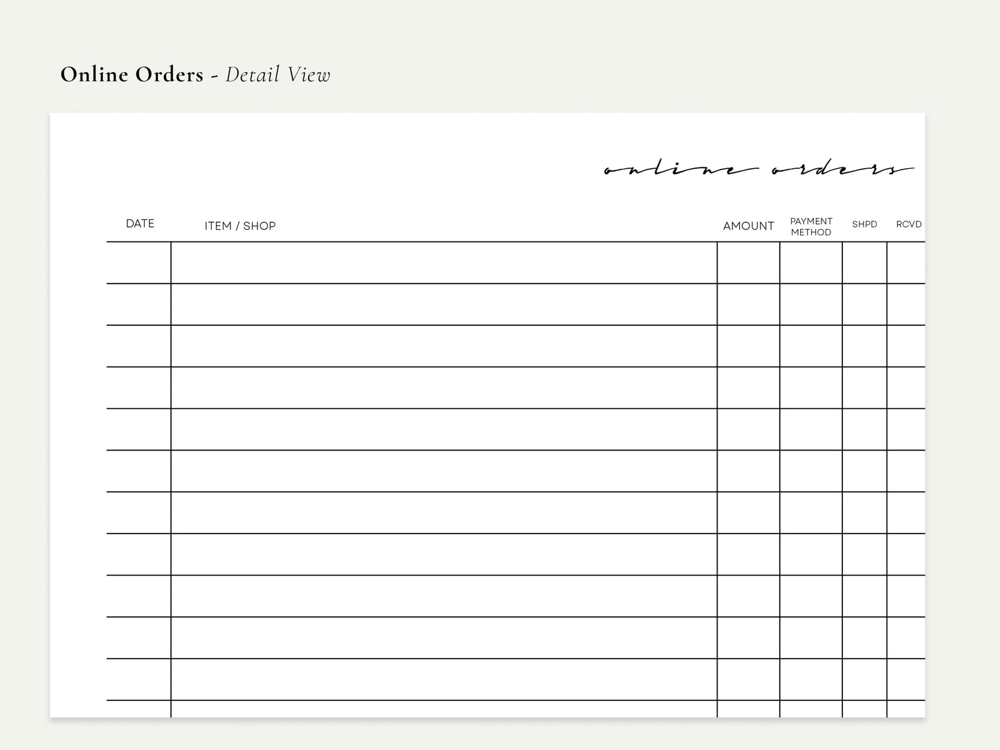 Digital Trackers – Passwords, Orders, Routines | Printable PDF