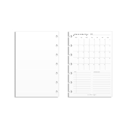 2026 Monthly Insert – One Month One-Page Layout – Classic Font