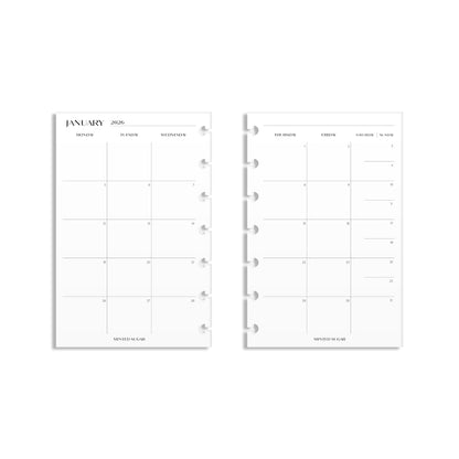 2026 Monthly Insert – Page Break Layout – No. 2 Font