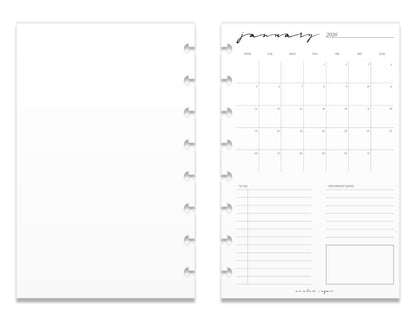 2026 Monthly Insert – One Month One-Page Layout – Classic Font image 7