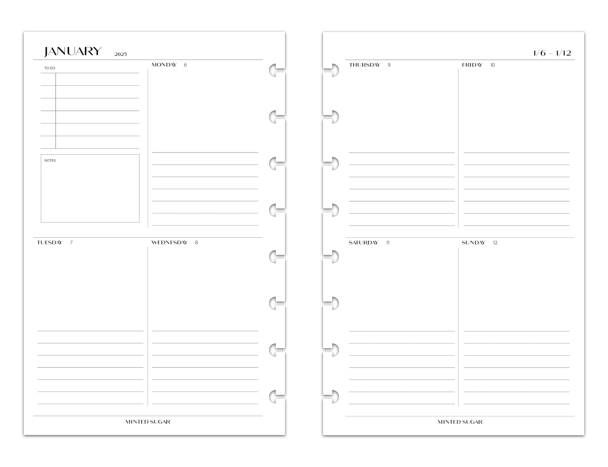 2025 Monthly Weekly Planner Inserts | Vertical | No.2 image 5