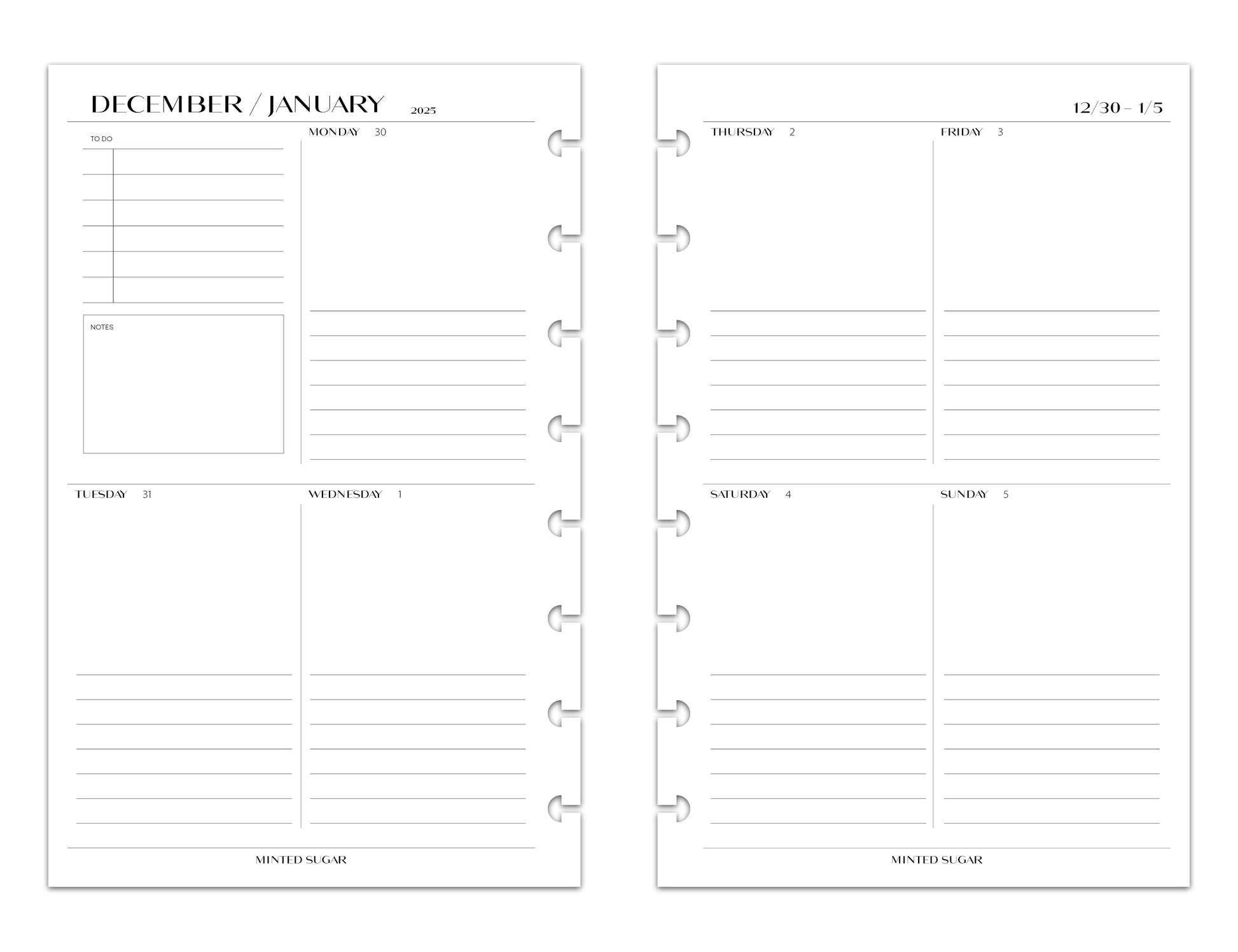 2025 Monthly Weekly Planner Inserts | Vertical | No.2 image 4