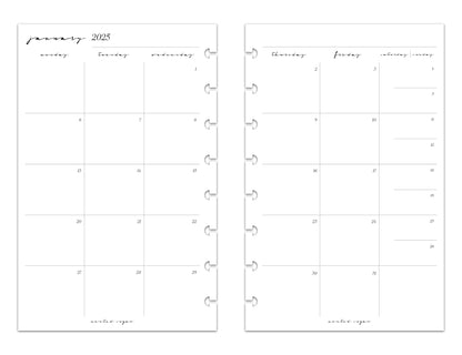 2025 Monthly Weekly Planner Inserts | Vertical | Classic image 3