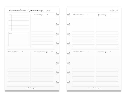 2026 Weekly Insert – Vertical Layout – Classic Font image 7