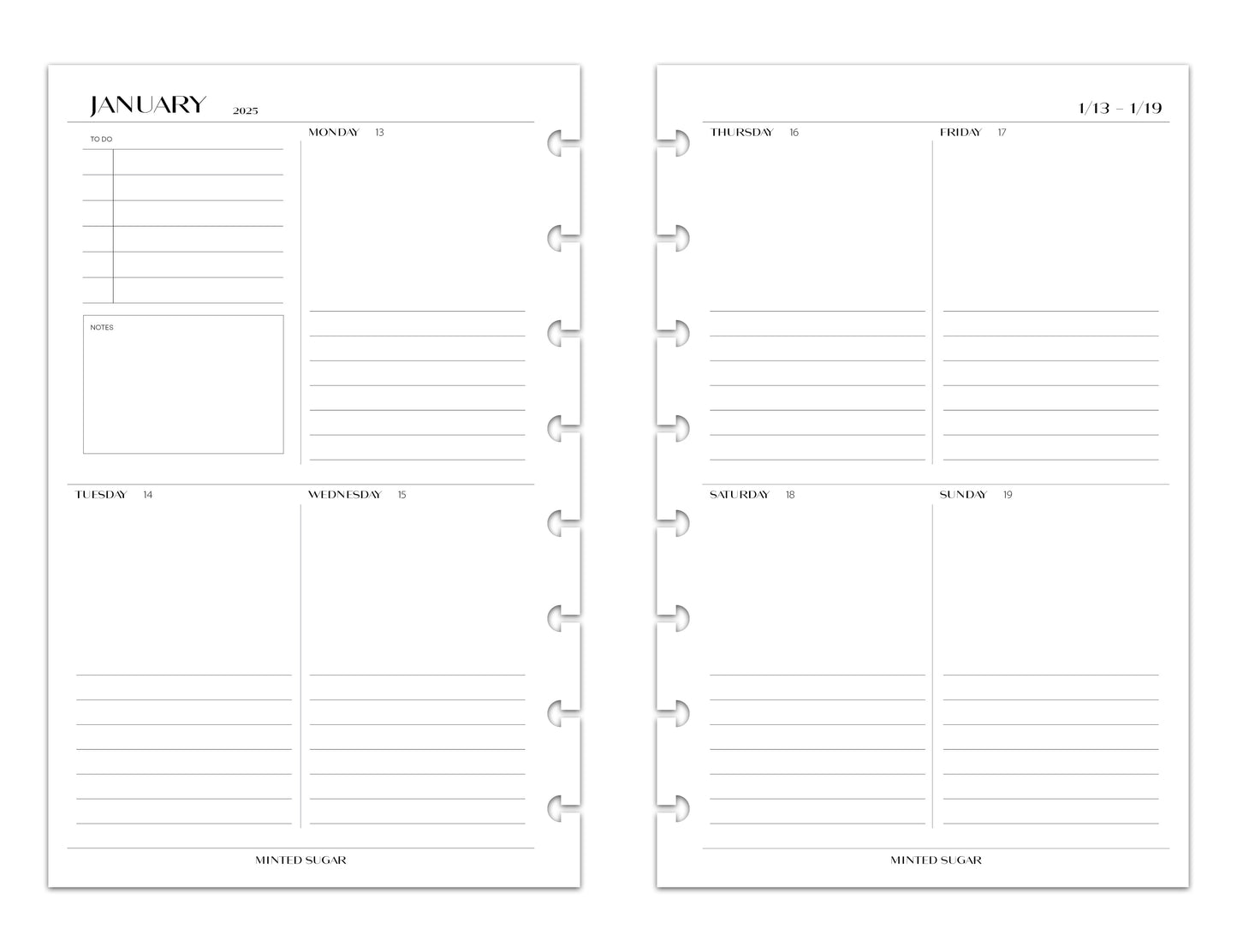 2025 Monthly Weekly Planner Inserts | Vertical | No.2 image 6