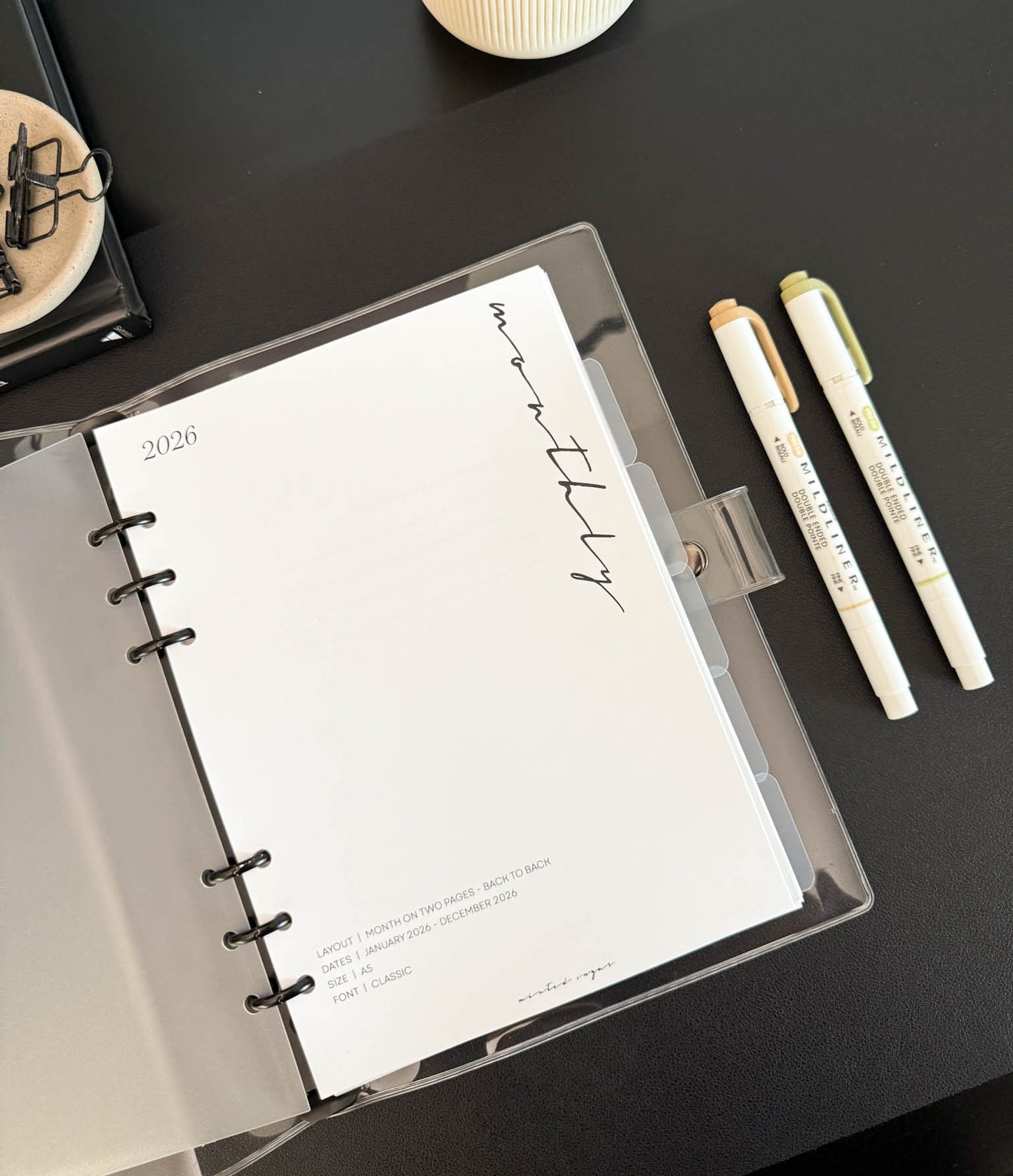 2026 Monthly Insert – Back to Back Layout – Classic Font