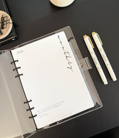 2026 Monthly Insert – Back to Back Layout – Classic Font