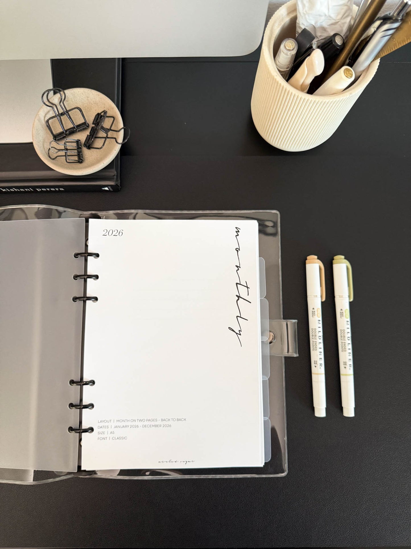 2026 Monthly Insert – Back to Back Layout – Classic Font