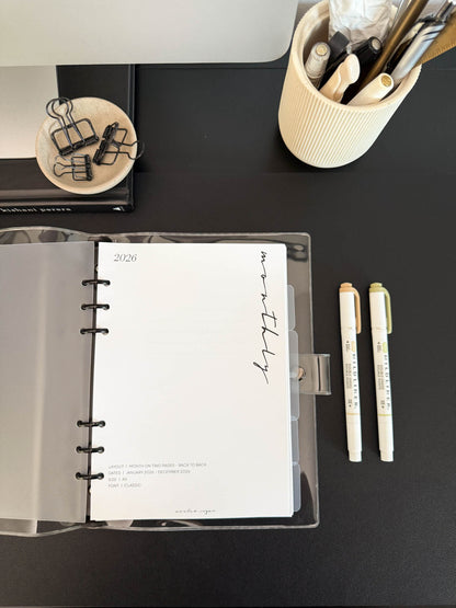 2026 Monthly Insert – Back to Back Layout – Classic Font