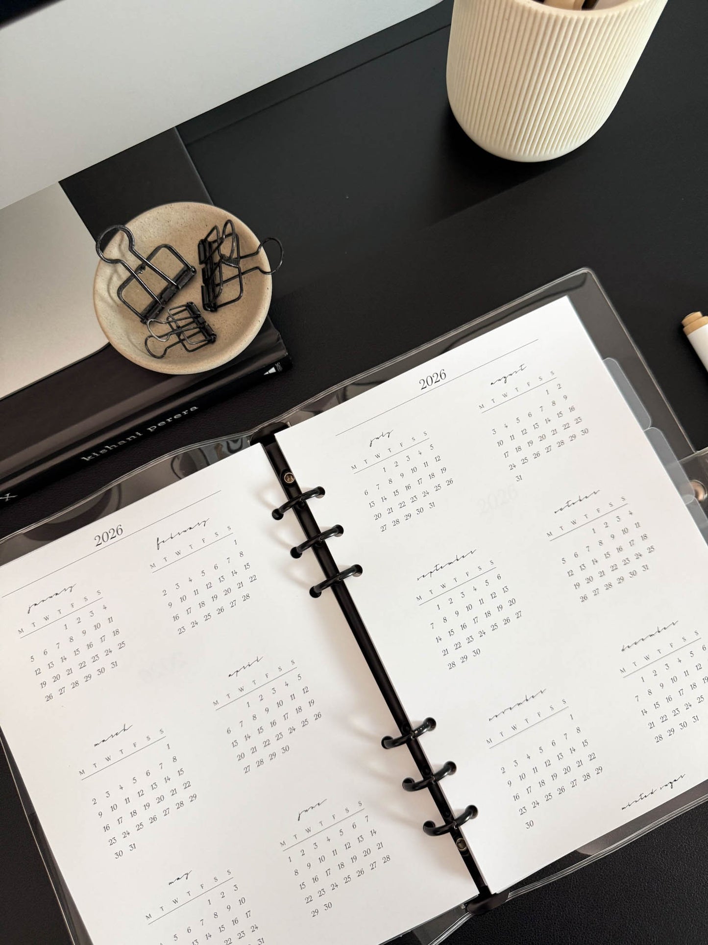 2026 Monthly Insert – Back to Back Layout – Classic Font