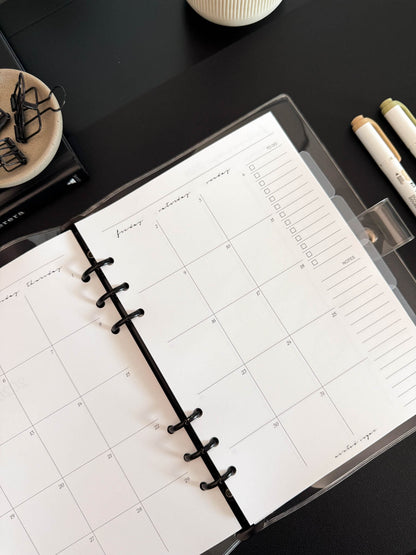 2026 Monthly Insert – Back to Back Layout – Classic Font