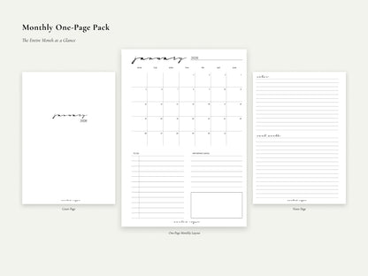Digital Monthly Inserts | Printable Planner PDF