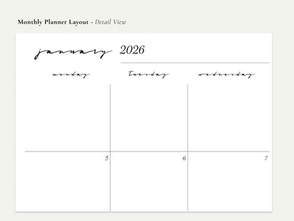 Digital Monthly Inserts | Printable Planner PDF