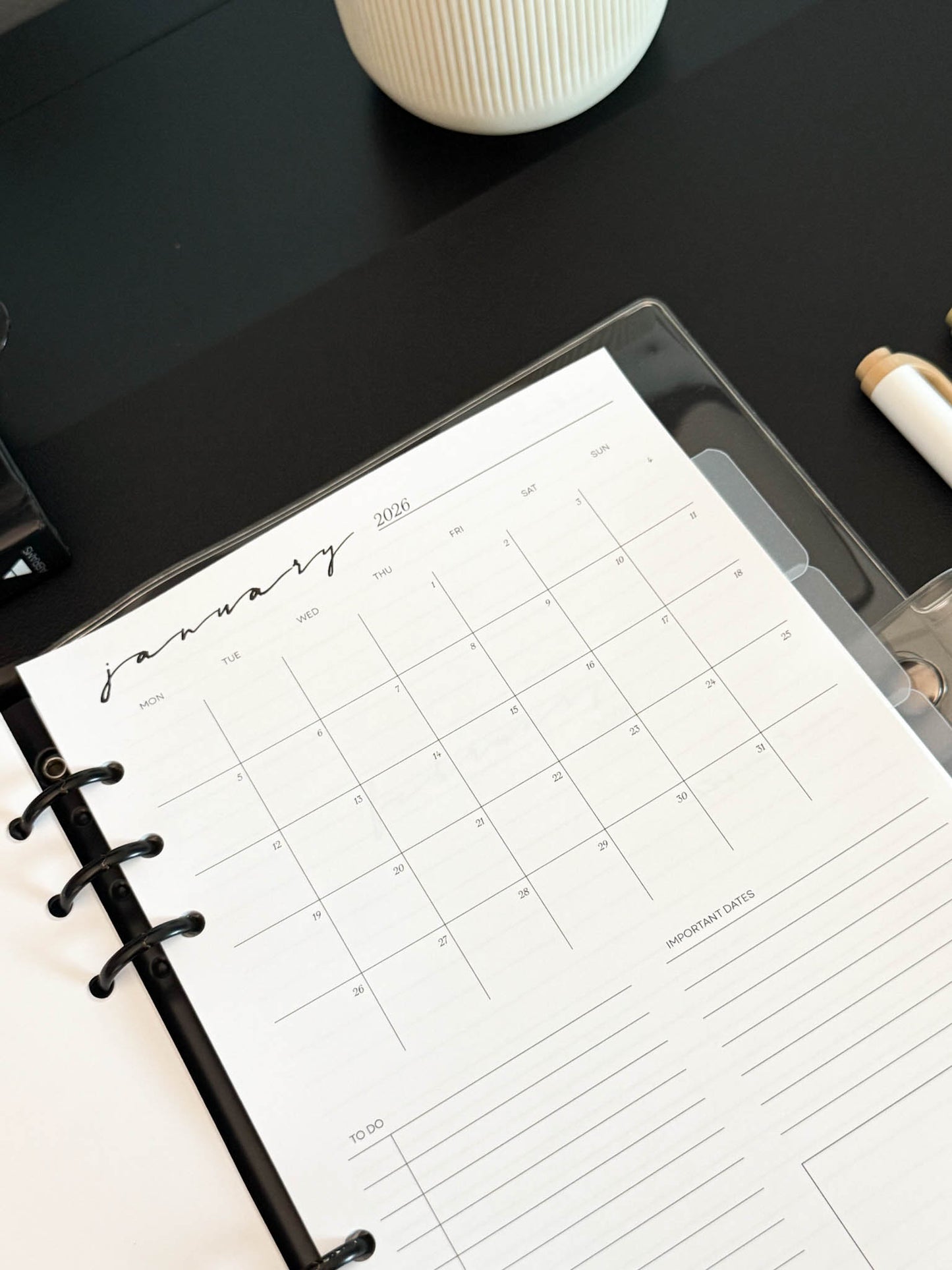 2026 Monthly Insert – One Month One-Page Layout – Classic Font