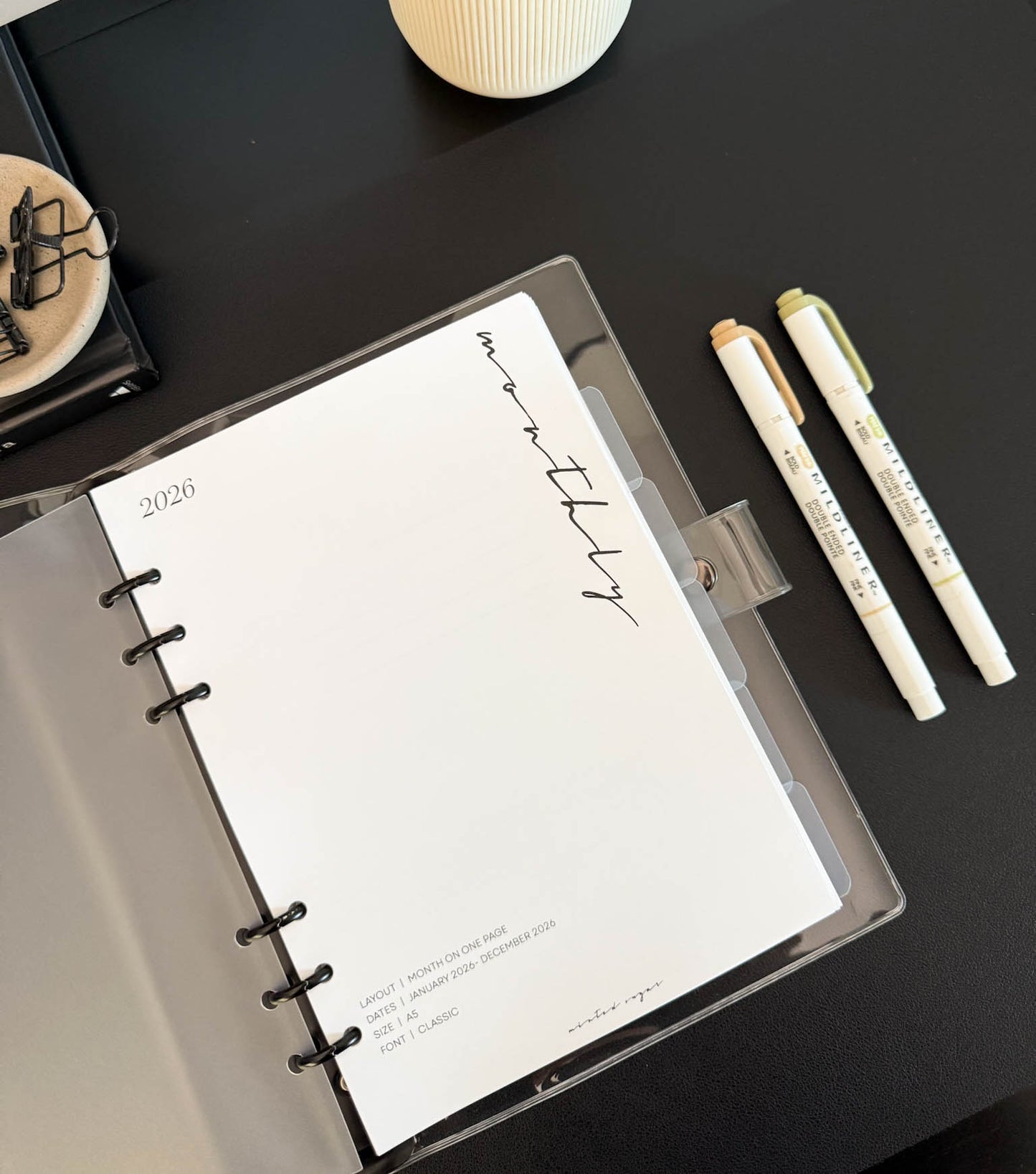 2026 Monthly Insert – One Month One-Page Layout – Classic Font