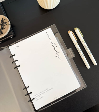 2026 Monthly Insert – One Month One-Page Layout – Classic Font