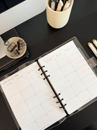 2026 Monthly Insert – Page Break Layout – Classic Font