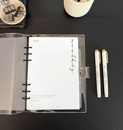 2026 Monthly Insert – Page Break Layout – Classic Font