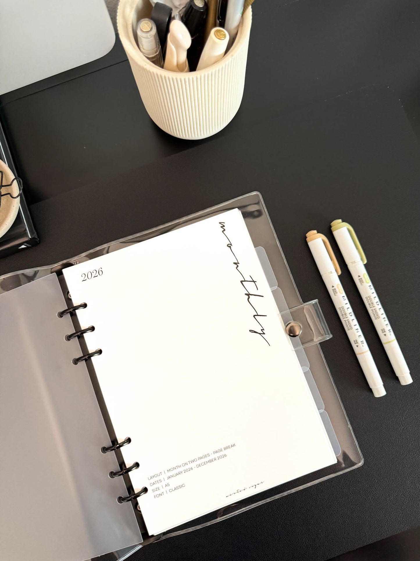 2026 Monthly Insert – Page Break Layout – Classic Font