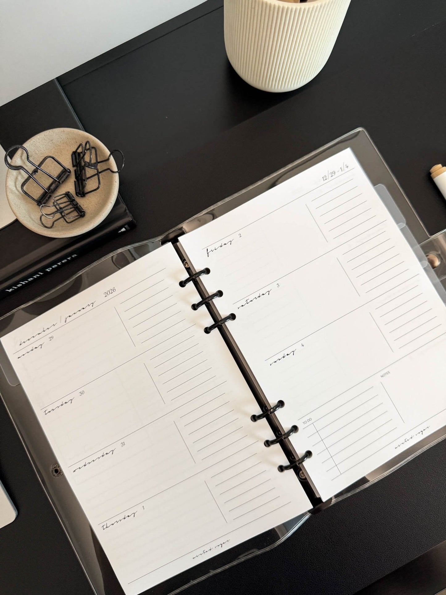 2026 Weekly Insert – Horizontal Layout – Classic Font