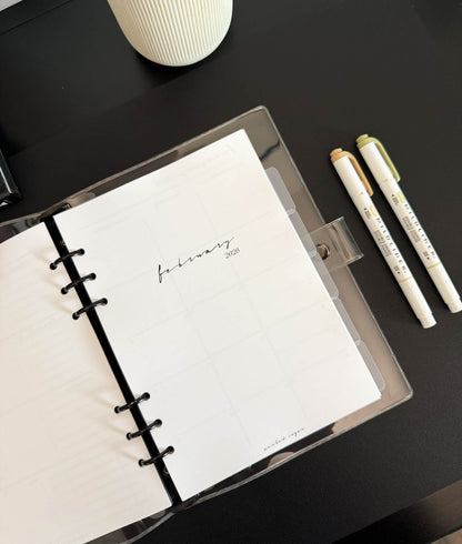 2026 Weekly Insert – Horizontal Layout – Classic Font