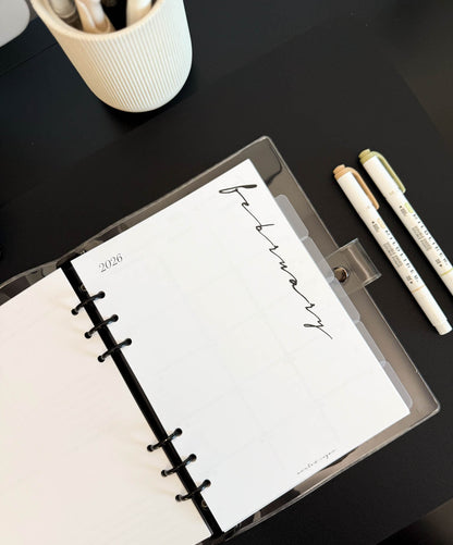 2026 Weekly Insert – Vertical Layout – Classic Font