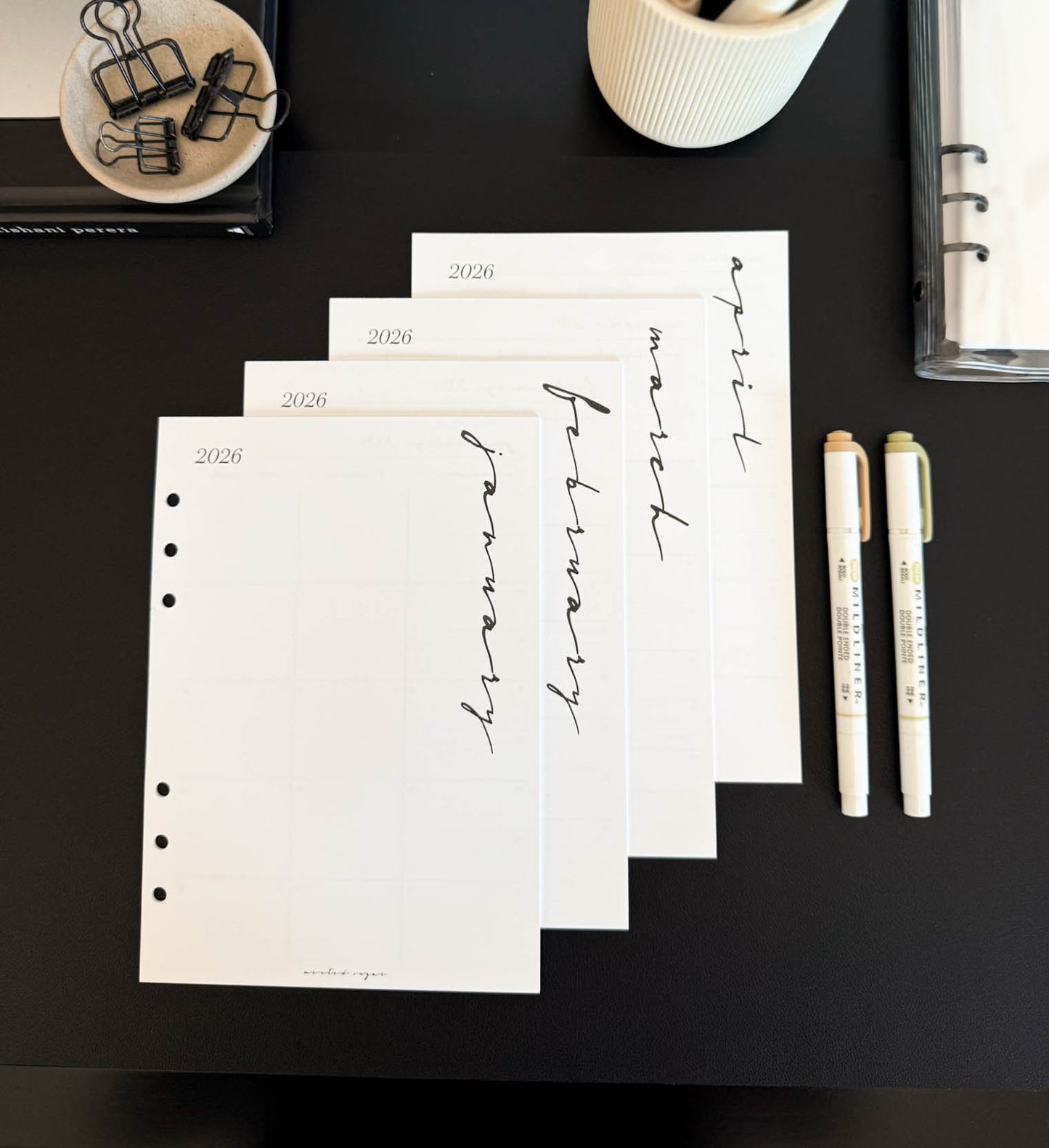 2026 Weekly Insert – Vertical Layout – Classic Font